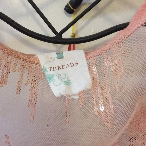 Must be bundled. May be Vintage. Threads Dusty Rose Sequin Tee - Picture 2 of 6